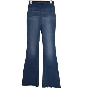 Knox Rose Ultra High Rise Retro Flare Jeans Dark Wash Pull-On Slimming XS‎